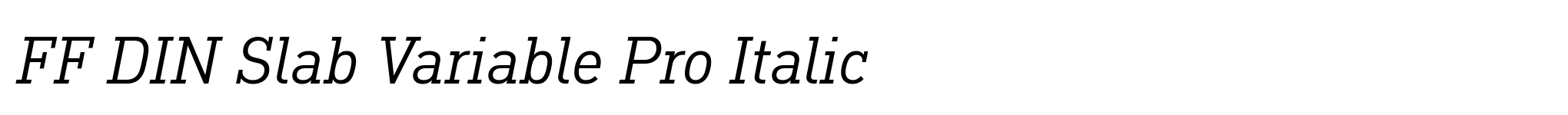 FF DIN Slab Variable Pro Italic image
